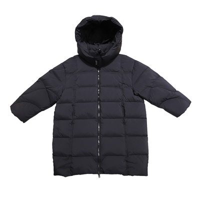 啦芙莱童装90白鸭绒长款连帽羽绒