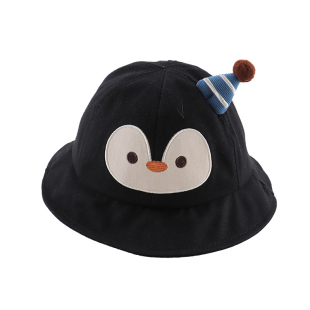 婴儿渔夫帽子春秋薄款超萌男童防晒企鹅盆帽可爱小男孩宝宝遮阳帽
