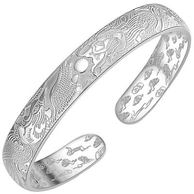 送母亲足银999.9龙凤呈祥手镯