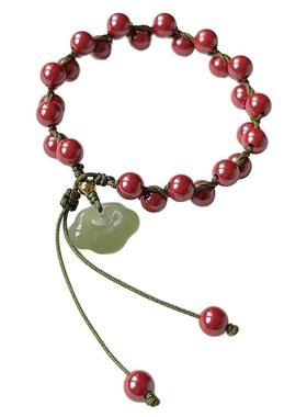 原创国风编绳朱砂手链