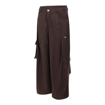 adidas阿迪达斯三叶草运动休闲裤新款冬女宽松工装风长裤 IA7511