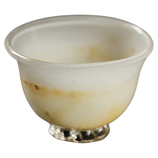 不亦室 王沁手作玻璃黄白游茶杯 若琛杯 矮款小客杯茶器