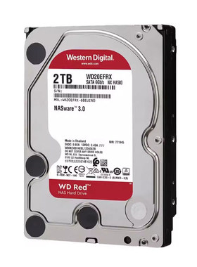 WD西部数据3.5寸WD20EFRX红盘2T台式机电脑硬盘NAS存储监控机SATA