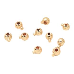 14K包金钢丝线定位收尾夹扣手工diy珍珠项链按扣手链银色收尾卡扣