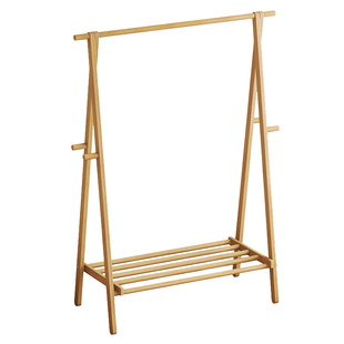 楠竹可折叠衣帽架家用挂衣架落地衣架卧室晾衣架房间简易衣服架子