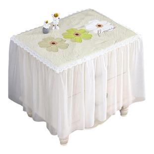 床头柜盖布高级感防水蕾丝卧室遮丑神器盖布防尘盖巾高级感小桌布