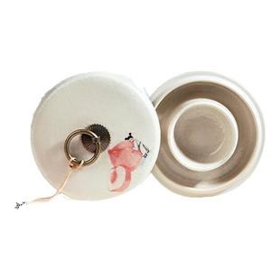 陶瓷火锅砚台不干墨青瓷汝窑砚台书法墨水双圈保湿防蒸发初学者练毛笔字磨墨池墨汁歙砚墨盒石砚水砚龙年