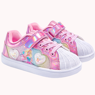 芭比童鞋女童运动鞋2025新款秋冬加绒二棉鞋公主鞋子儿童板鞋高帮