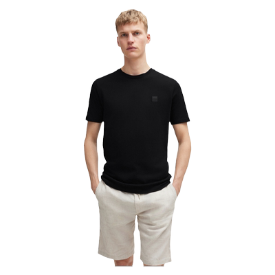 徽标饰片100%棉平纹短袖T恤