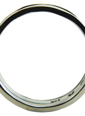 主题波浪曲线浮雕纯银结婚戒指