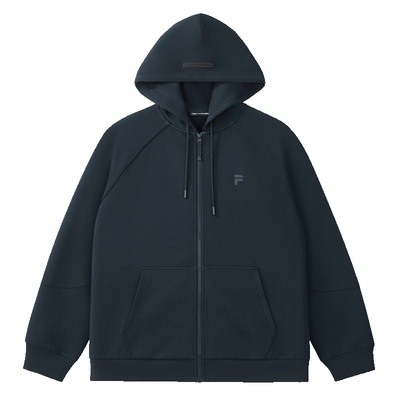 FILA FUSION斐乐潮牌针织连帽外套男2025秋新款时尚休闲宽松上衣