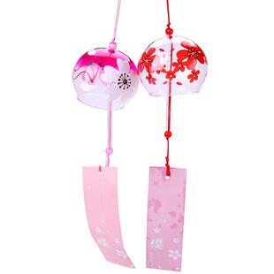 创意日式和风樱花玻璃风铃手工铃铛卧室小清新生日礼物情人节礼物