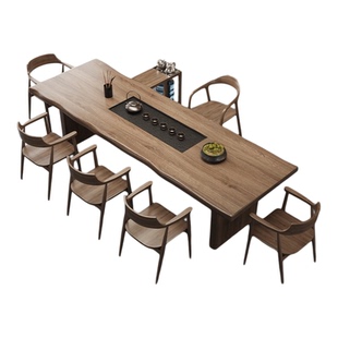 实木茶桌茶盘一体泡茶桌椅组合2025新款高端家用大板茶台轻奢原木