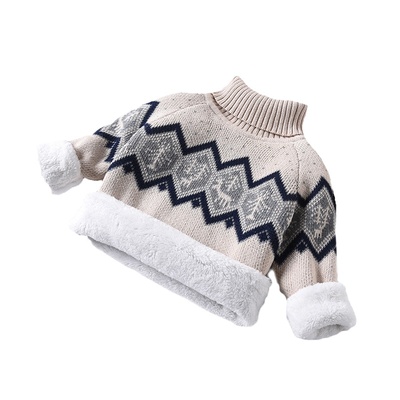 儿童毛衣加绒加厚秋冬洋气针织衫