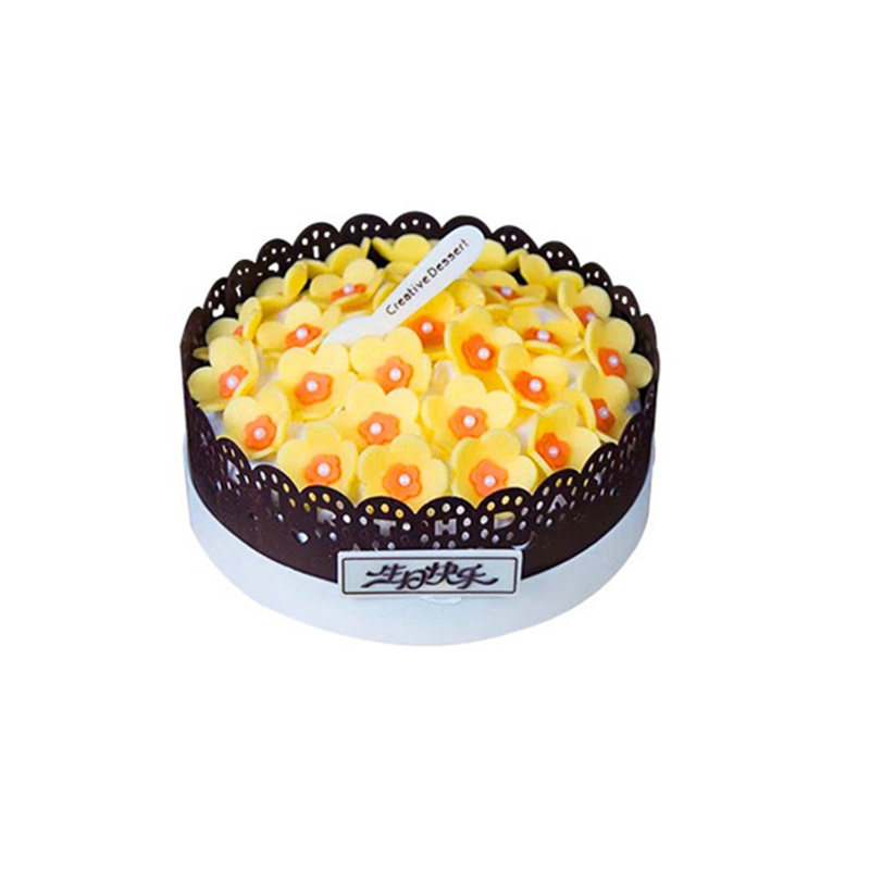 巧克力生日蛋糕慕斯围边蕾丝软花边卷代可可脂巧克力烘焙装饰配件