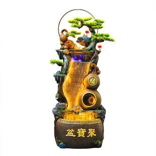 假山流水喷泉造景摆件循环水景办公室客厅落地招财装饰风水轮开业