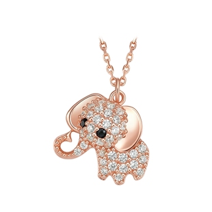 周六福S925银顽皮小象链坠时尚新颖减龄送女友节日礼物