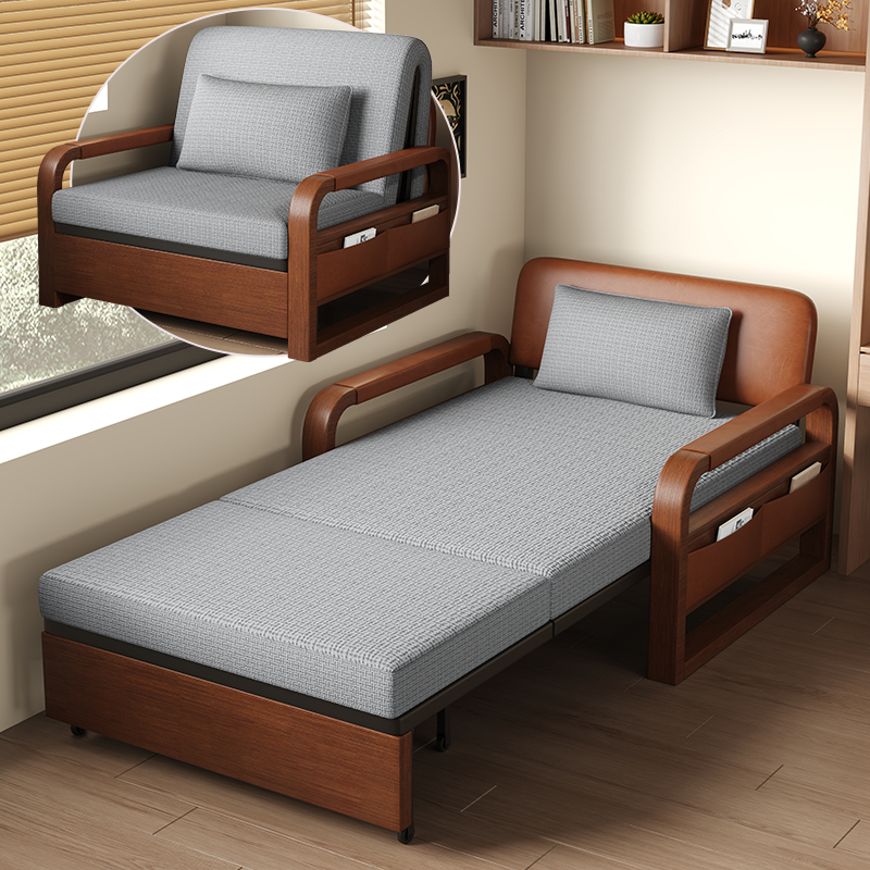 阳台单人棉麻折叠沙发床两用一体小户型不占空间抽拉床书房榻榻米
