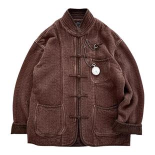 西里布中式复古盘扣立领唐装外套 咔叽汉服中国风 非porterclassi