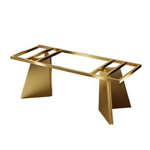 大理石桌腿支架碳素钢桌脚茶台底座岩板大板桌架子奢石餐桌脚定制