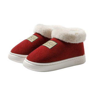 中老年棉拖鞋女冬季2025新款包跟厚底家居室内保暖防滑加绒老人鞋