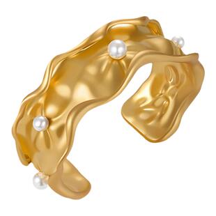 Mixx靡诗荷叶系列露珠手镯新中式优雅气质开口圈女