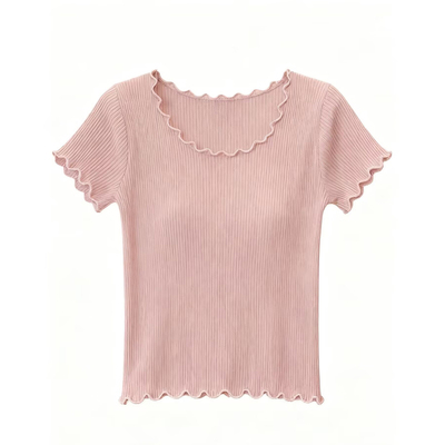 木耳边冰丝针织女内搭