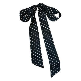 复古时髦波点长条丝巾女春秋季y2k辣妹时尚百搭装饰领巾细窄飘带