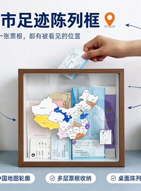 卡册收藏画框学生透明票根机票地图收集神器创意桌面防尘相框