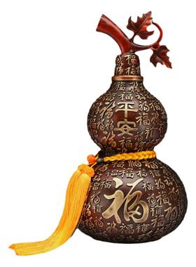 灵机麦玲玲2026马年百福葫芦摆件黄铜古朴厚重开盖彩铜家居办公室