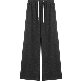 another home垂感糯米裤女秋冬2025新款宽松软糯休闲加绒直筒裤