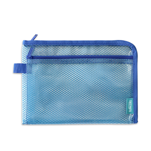 易事美L型双层拉链袋透明防水文件袋学生书本票据收纳袋A4A5B6A7