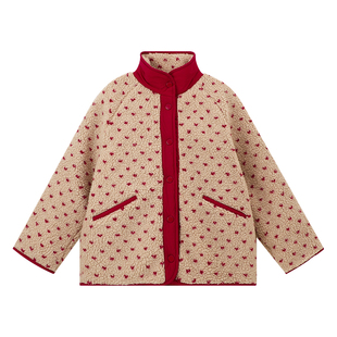 布丁哈鲁冬装女童童装上衣2026秋冬季新款儿童保暖双面穿新年外套