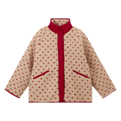 布丁哈鲁冬装女童童装上衣2025秋冬季新款儿童保暖双面穿新年外套