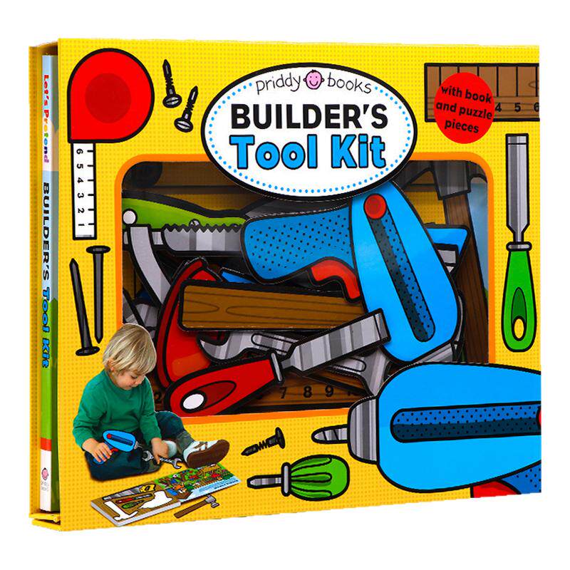 进口英文原版正版 角色扮演系列 工人的工具箱Let's Pretend Builder’s Tool Kit 绘本 拼图游戏书 活动书硬页掀翻操作书
