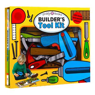 进口英文原版正版 角色扮演系列 工人的工具箱Let's Pretend Builder’s Tool Kit 绘本 拼图游戏书 活动书硬页掀翻操作书