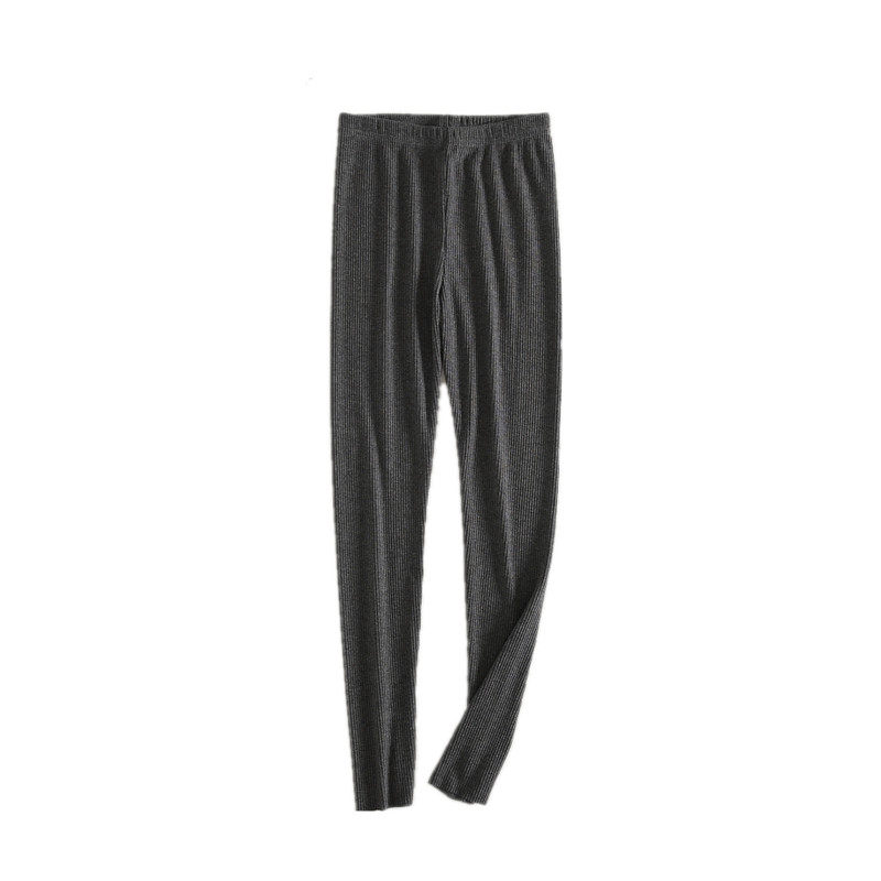 秋装弹力螺纹打底裤韩版大码百搭外穿小脚裤女高腰九分裤显瘦长裤