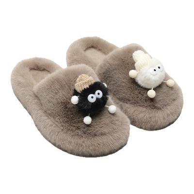 米曼琳毛绒一字休闲拖鞋