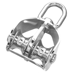 304不锈钢滑轮钢丝绳U型吊环定滑轮单双轮子起重滑轮吊钩省力工具