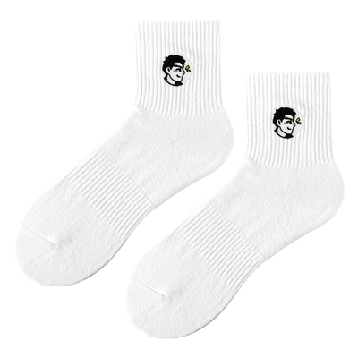 子墨联名款男士棉头像中筒袜