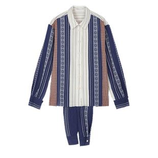 MOUSSY 2026春季新品文艺复古风条纹撞拼接色衬衫女028JSA30-1032