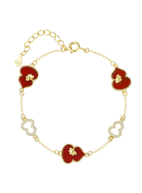 巷南925纯银红玛瑙葫芦手链闺蜜