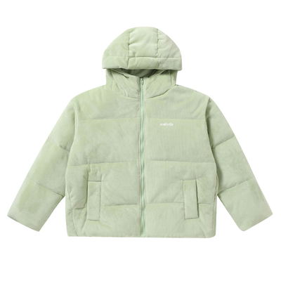 unizzle连帽灯芯绒短款羽绒服