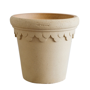 虹越颜植陶土花盆花边圆形兰花多肉情绪稳定粗陶创意阳台种植瓷盆