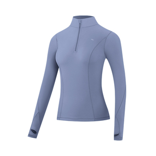 VfU跑步健身服长袖女半拉链运动上衣T恤瑜伽训练户外秋冬加绒打底