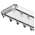 窗帘轨道双层静音重型窗帘盒双轨道滑轮铝合金窗帘杆轨道顶装挂钩