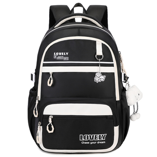 书包女生高中学生超大容量初中生背包男小学生3-6年级轻便双肩包