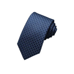 Goldlion/金利来桑蚕丝质感光泽环扣logo色织印花休闲正装领带男