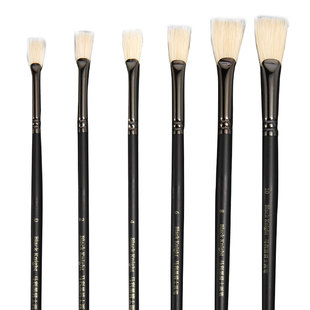 马利黑骑士水粉笔单支水洗猪鬃扇形笔丙烯油画笔画刷马毛笔平峰圆扁峰尼龙笔勾线笔水彩笔绘画笔美术生专用