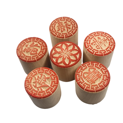 面食红糕点红印章一整套点红馒头